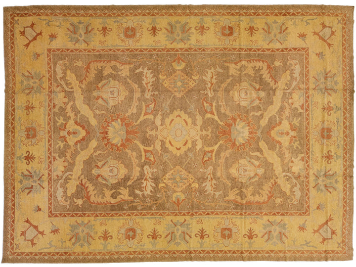 Modern Oushak Wool Rug 14 X 18