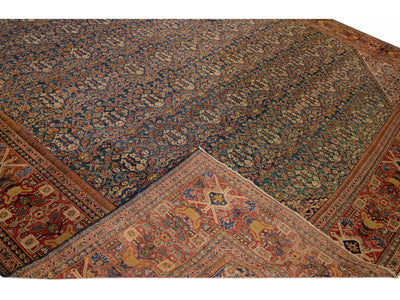 Antique Mahal Wool Rug 14 X 23