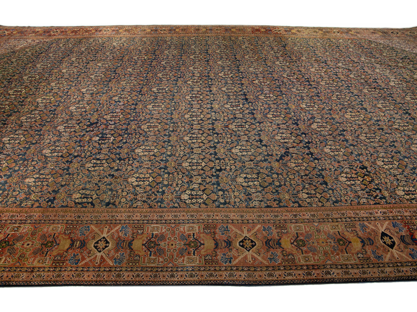 Antique Mahal Wool Rug 14 X 23