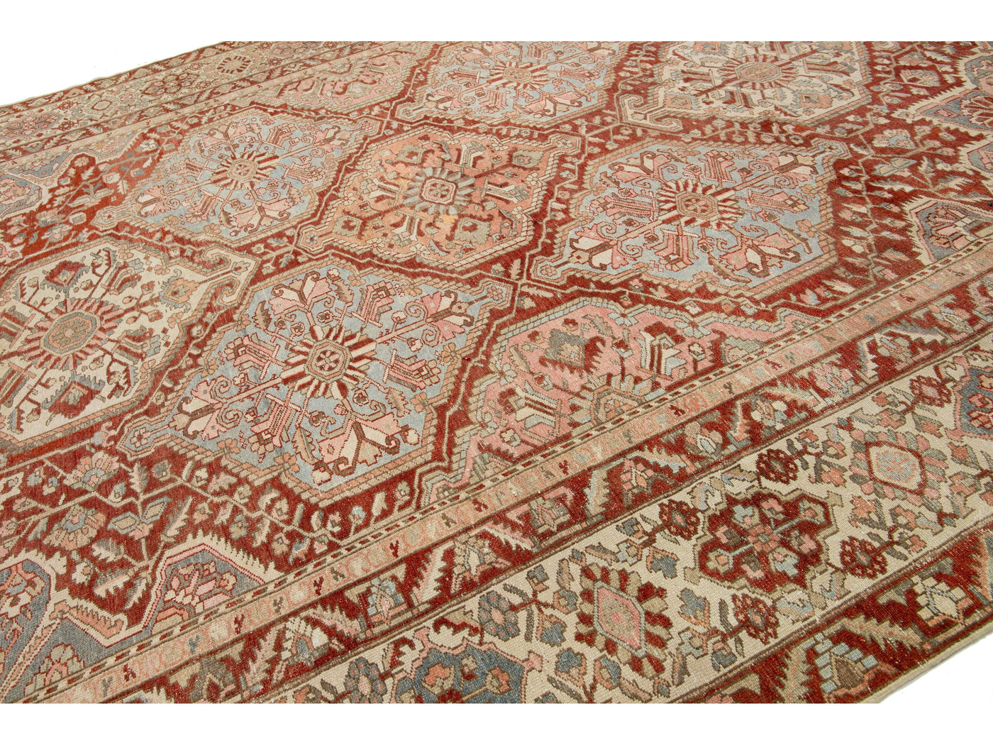 Antique Bakhtiari Wool Rug 12 X 16