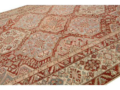 Antique Bakhtiari Wool Rug 12 X 16