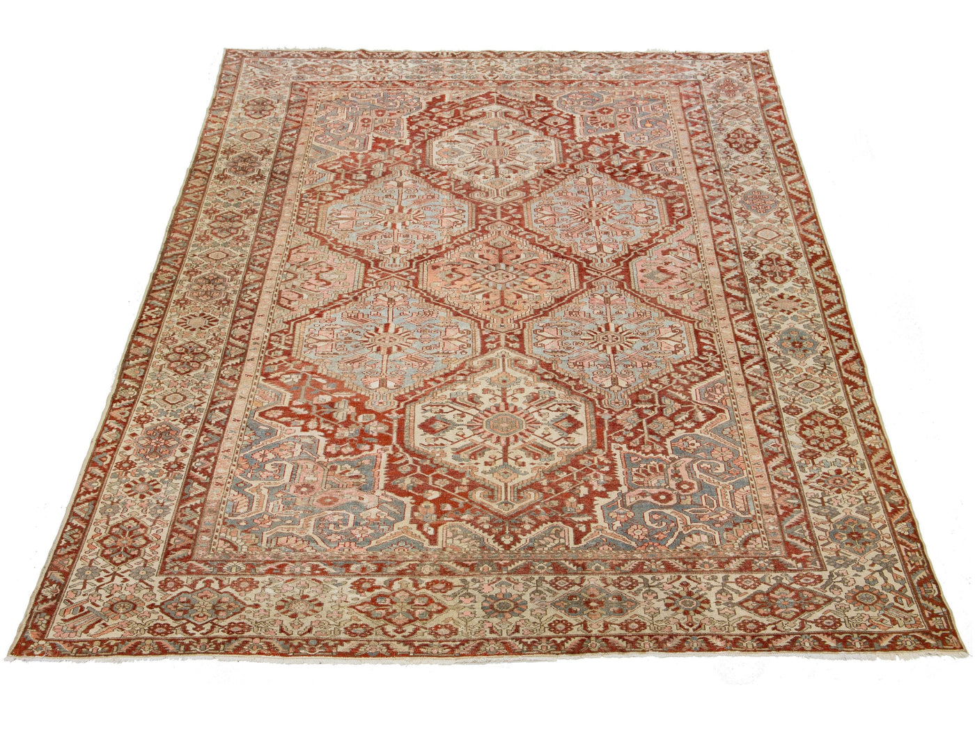 Antique Bakhtiari Wool Rug 12 X 16