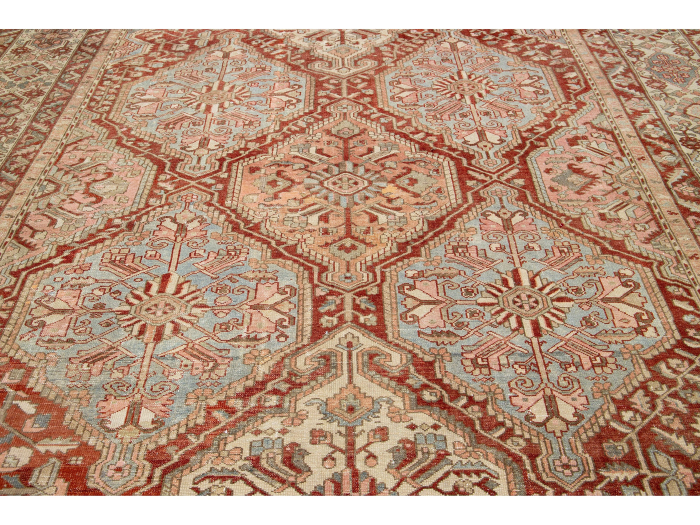 Antique Bakhtiari Wool Rug 12 X 16