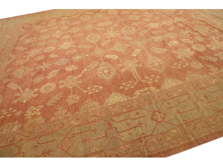 Modern Oushak Wool Rug 14 X 16