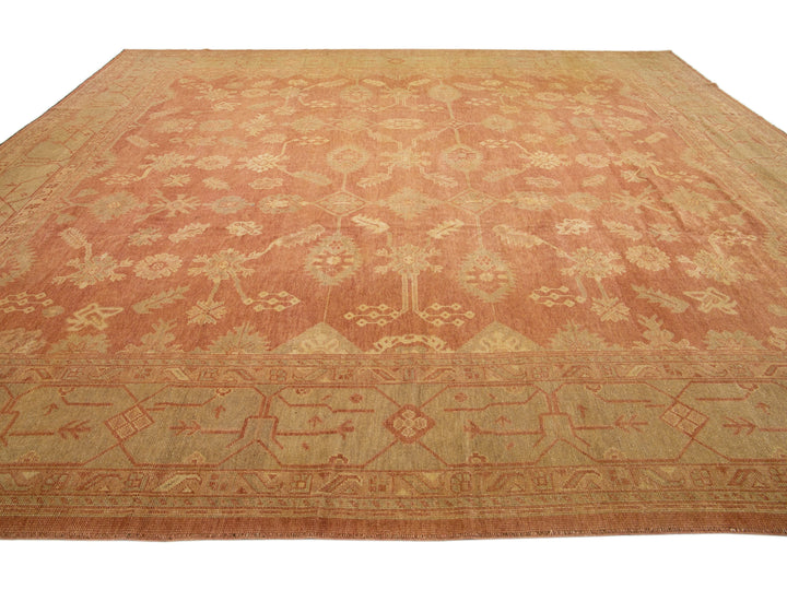 Modern Oushak Wool Rug 14 X 16