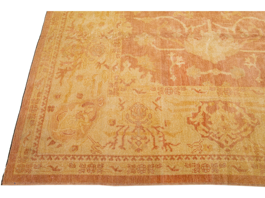 Modern Oushak Wool Rug 14 X 14
