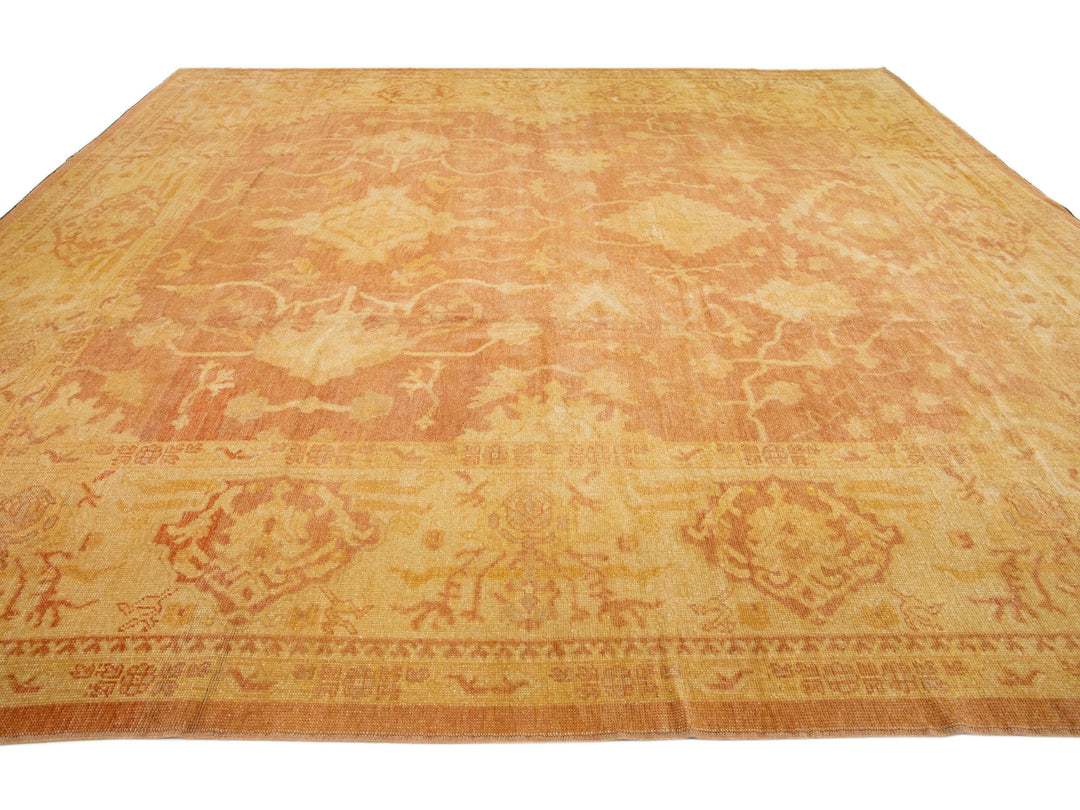 Modern Oushak Wool Rug 14 X 14