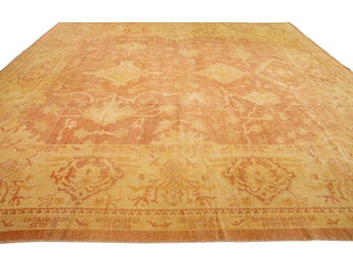 Modern Oushak Wool Rug 14 X 14