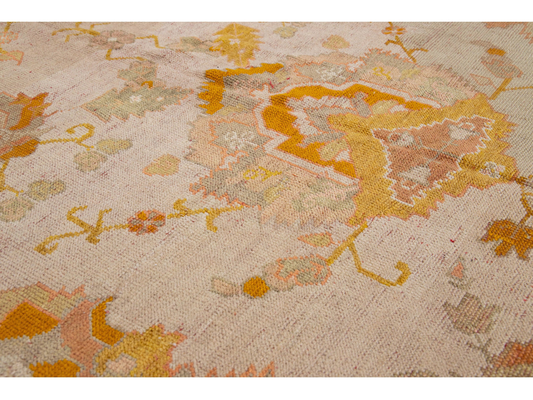 Antique Oushak Wool Rug 12 X 15