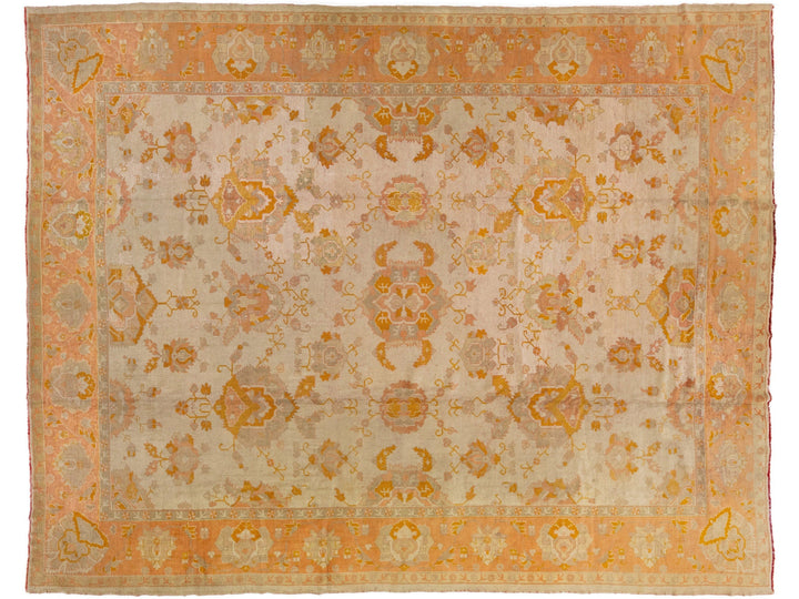 Antique Oushak Wool Rug 12 X 15