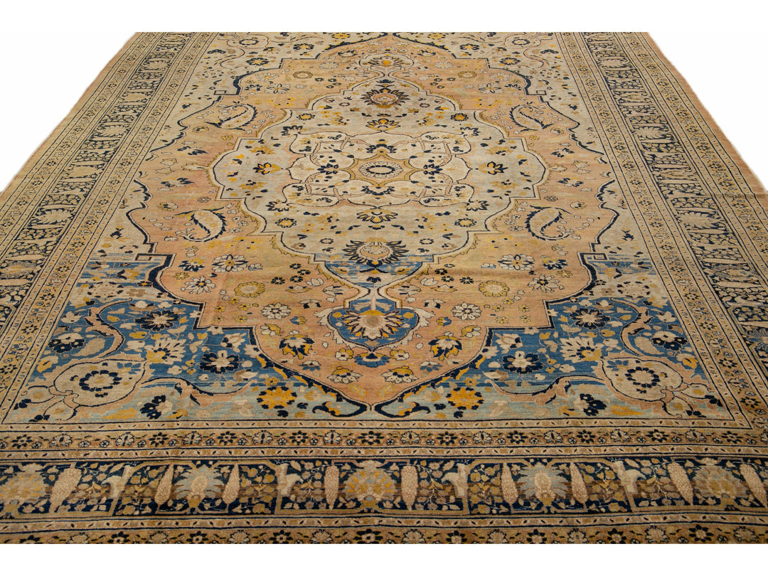 Antique Tabriz Wool Rug 10 X 13