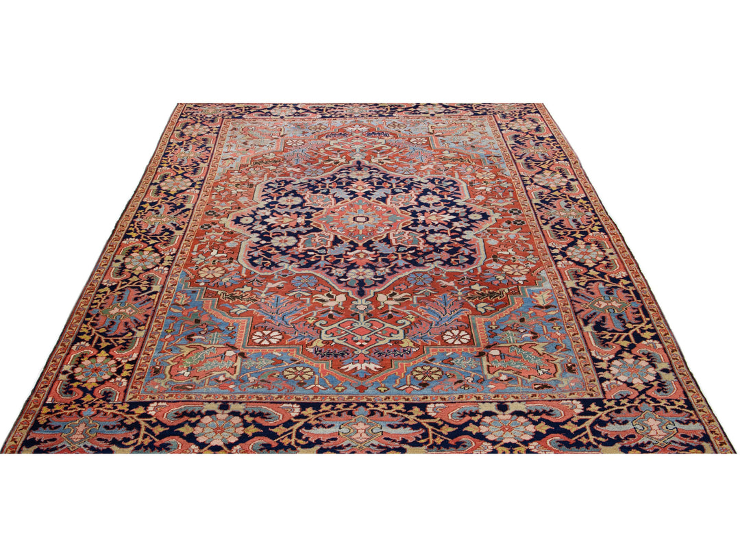 Antique Heriz Wool Rug 8 X 11