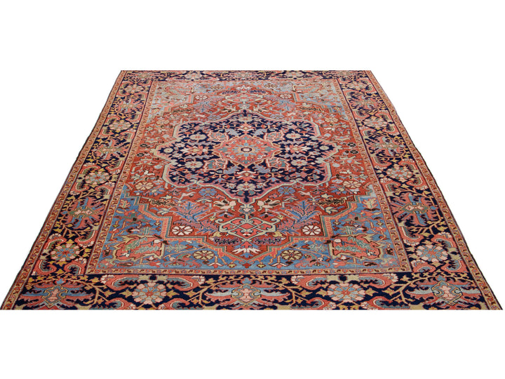 Antique Heriz Wool Rug 8 X 11