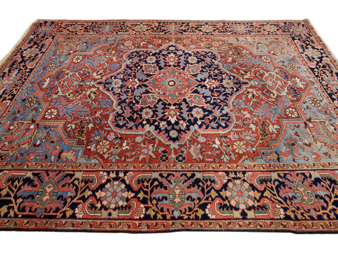 Antique Heriz Wool Rug 8 X 11