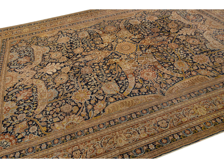 Antique Tabriz Wool Rug 9 X 13