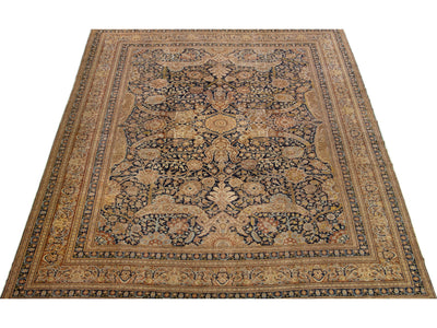 Antique Tabriz Wool Rug 9 X 13