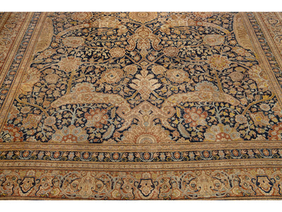 Antique Tabriz Wool Rug 9 X 13