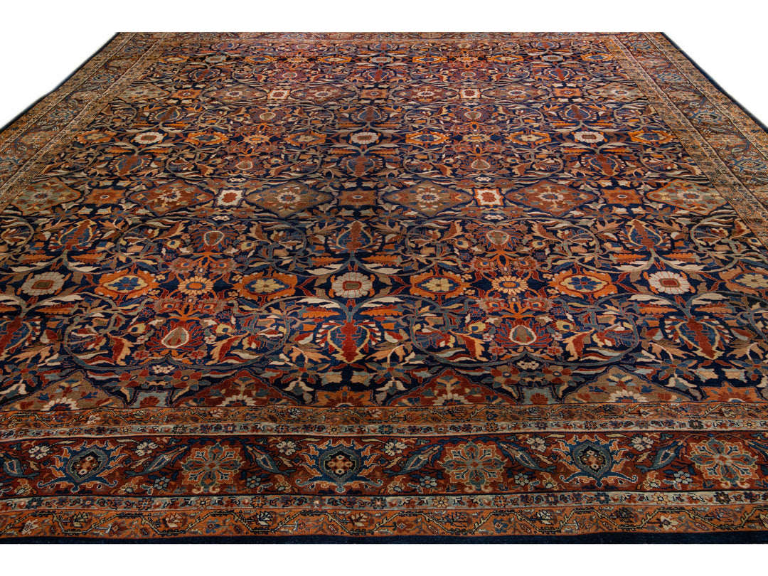 Antique Sultanabad Wool Rug 17 X 19