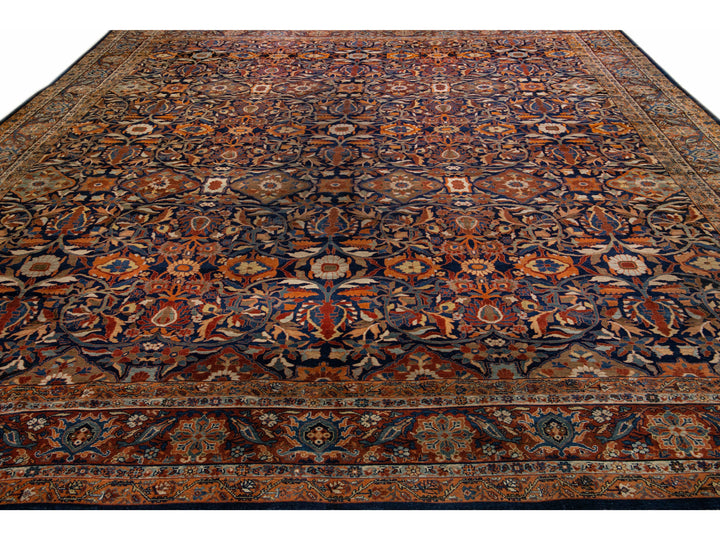 Antique Sultanabad Wool Rug 17 X 19