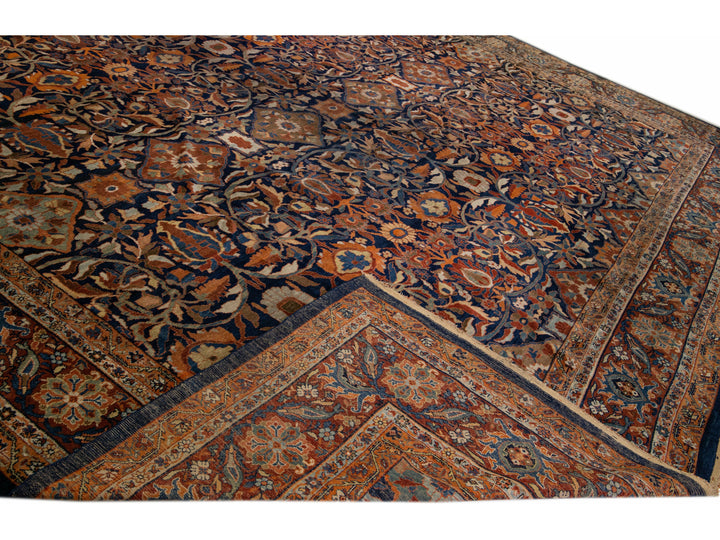 Antique Sultanabad Wool Rug 17 X 19