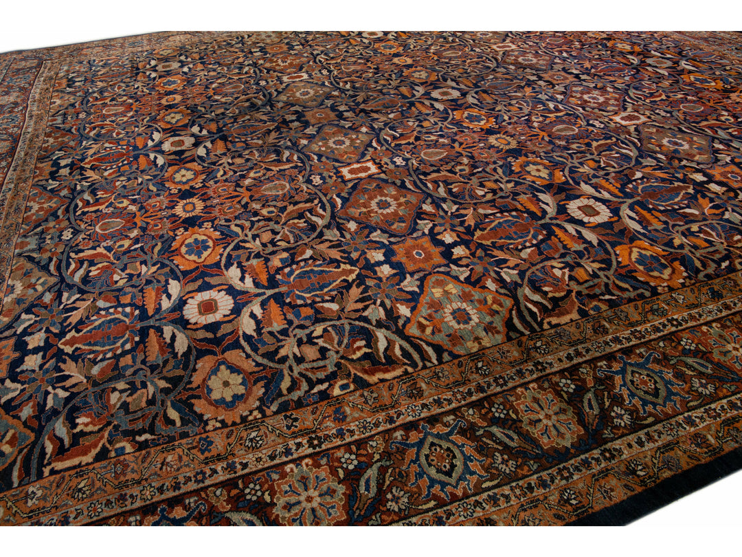 Antique Sultanabad Wool Rug 17 X 19