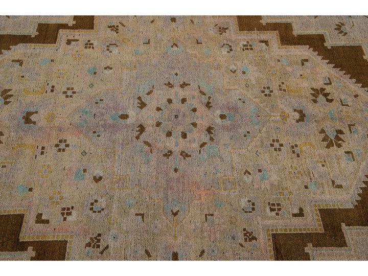 Vintage Khotan Wool Rug 7 X 13