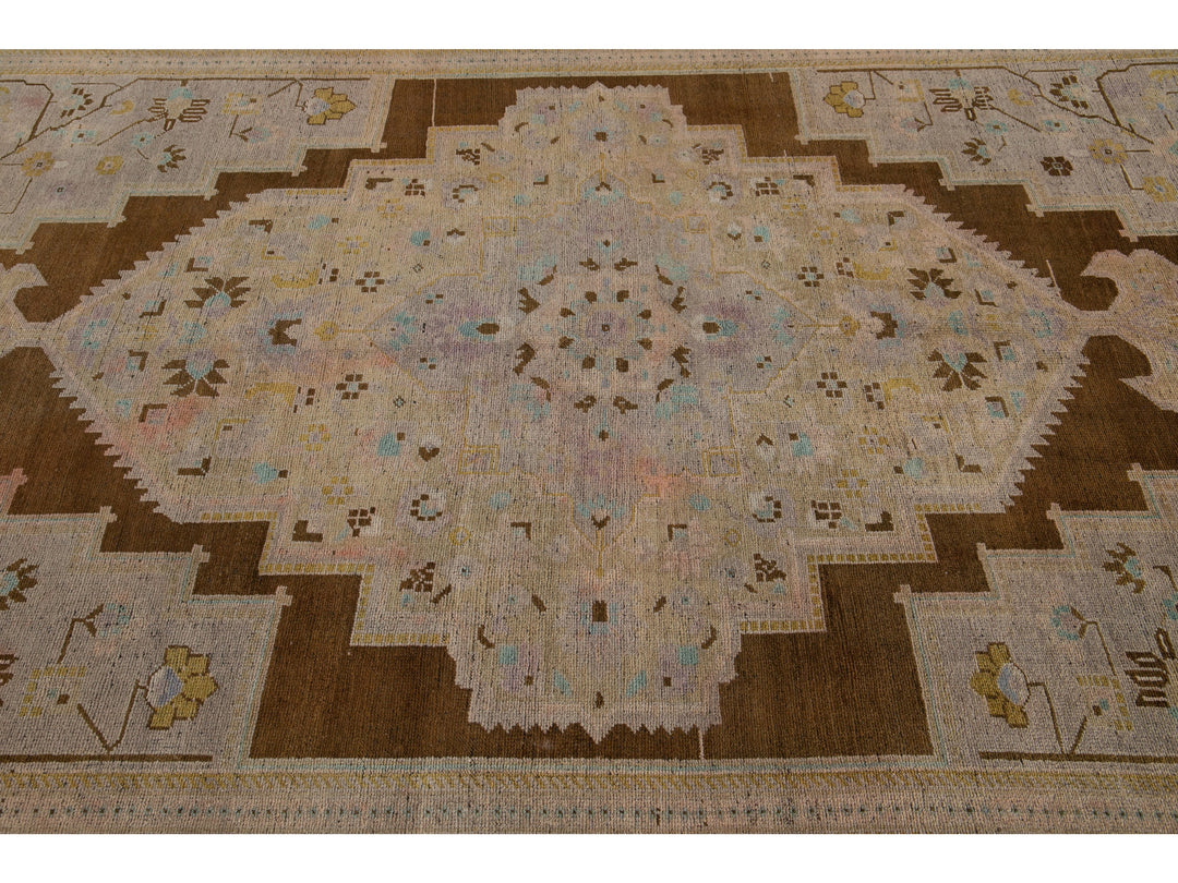 Vintage Khotan Wool Rug 7 X 13
