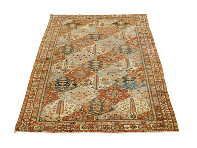 Antique Bakhtiari Wool Rug 7 X 9