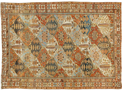 Antique Bakhtiari Wool Rug 7 X 9