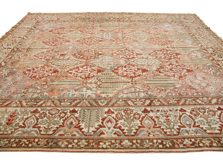 Antique Bakhtiari Wool Rug 11 X 13