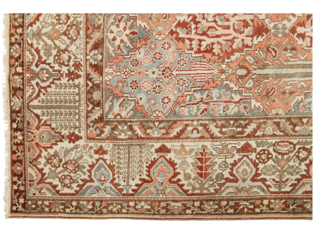 Antique Bakhtiari Wool Rug 11 X 13