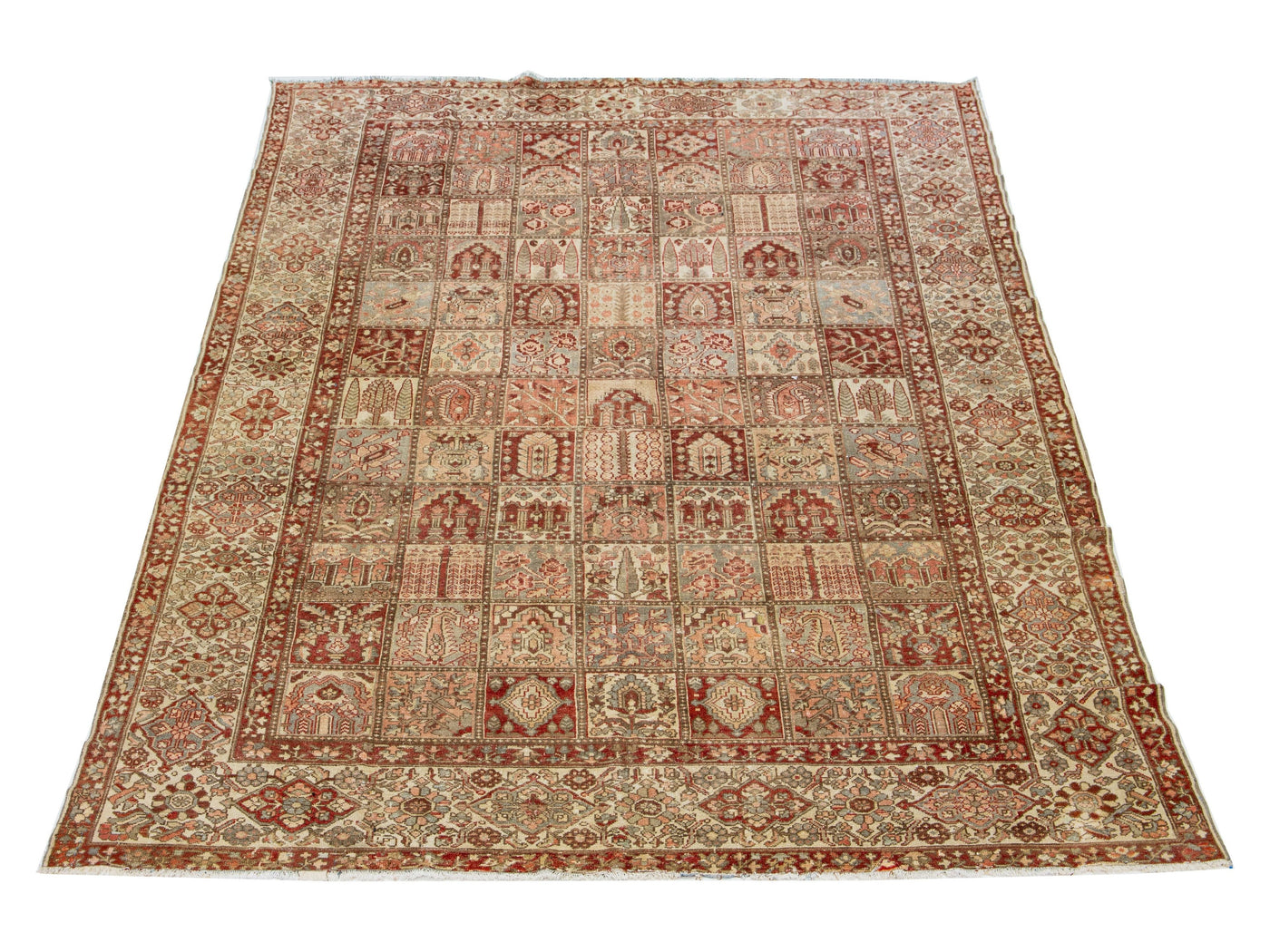 Antique Bakhtiari Wool Rug 11 X 15