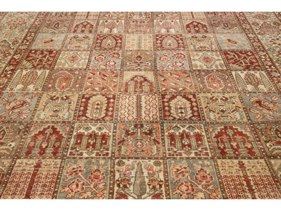 Antique Bakhtiari Wool Rug 11 X 15