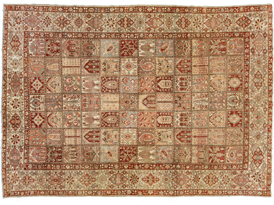 Antique Bakhtiari Wool Rug 11 X 15