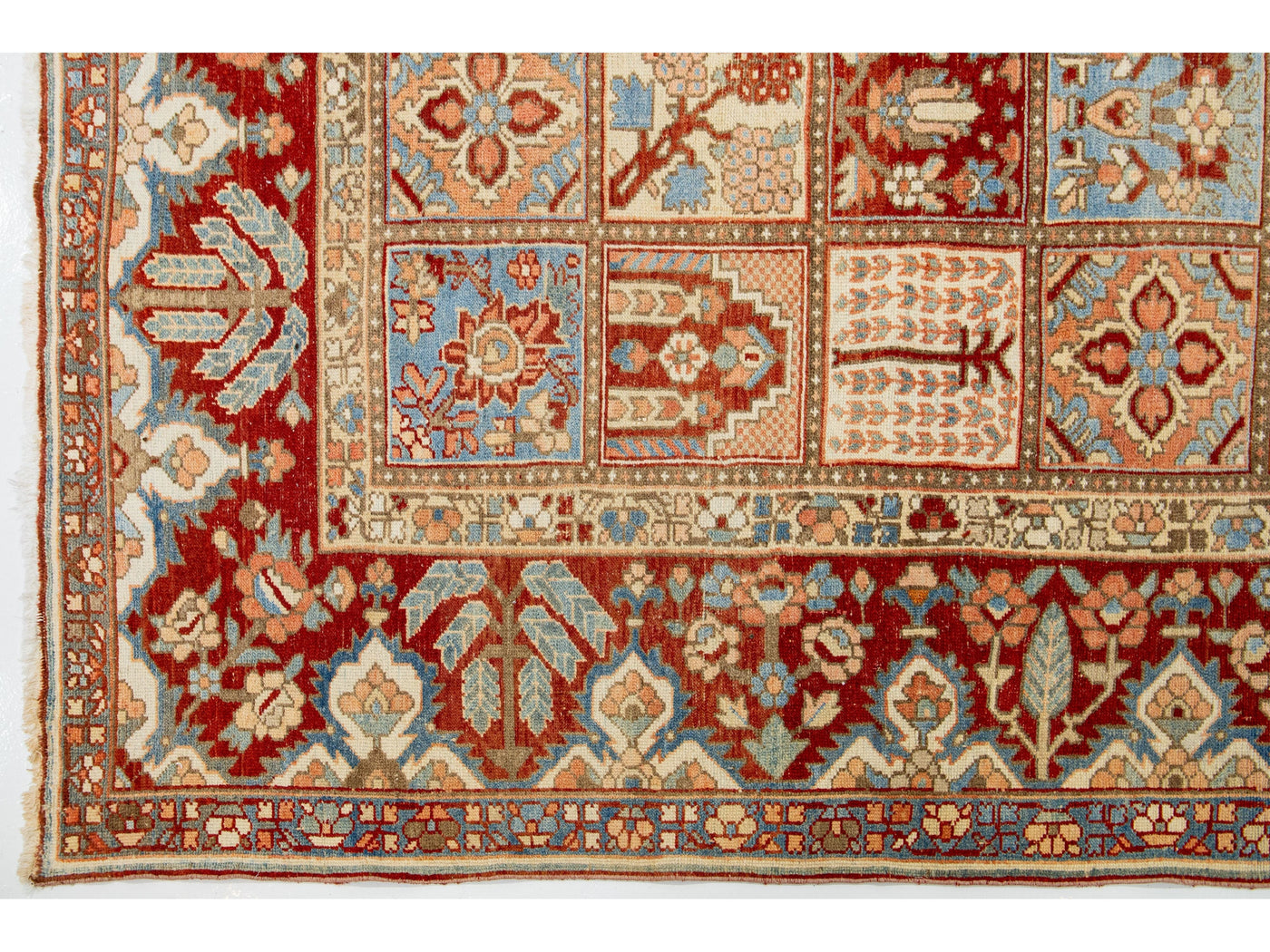 Antique Bakhtiari Wool Rug 11 X 13