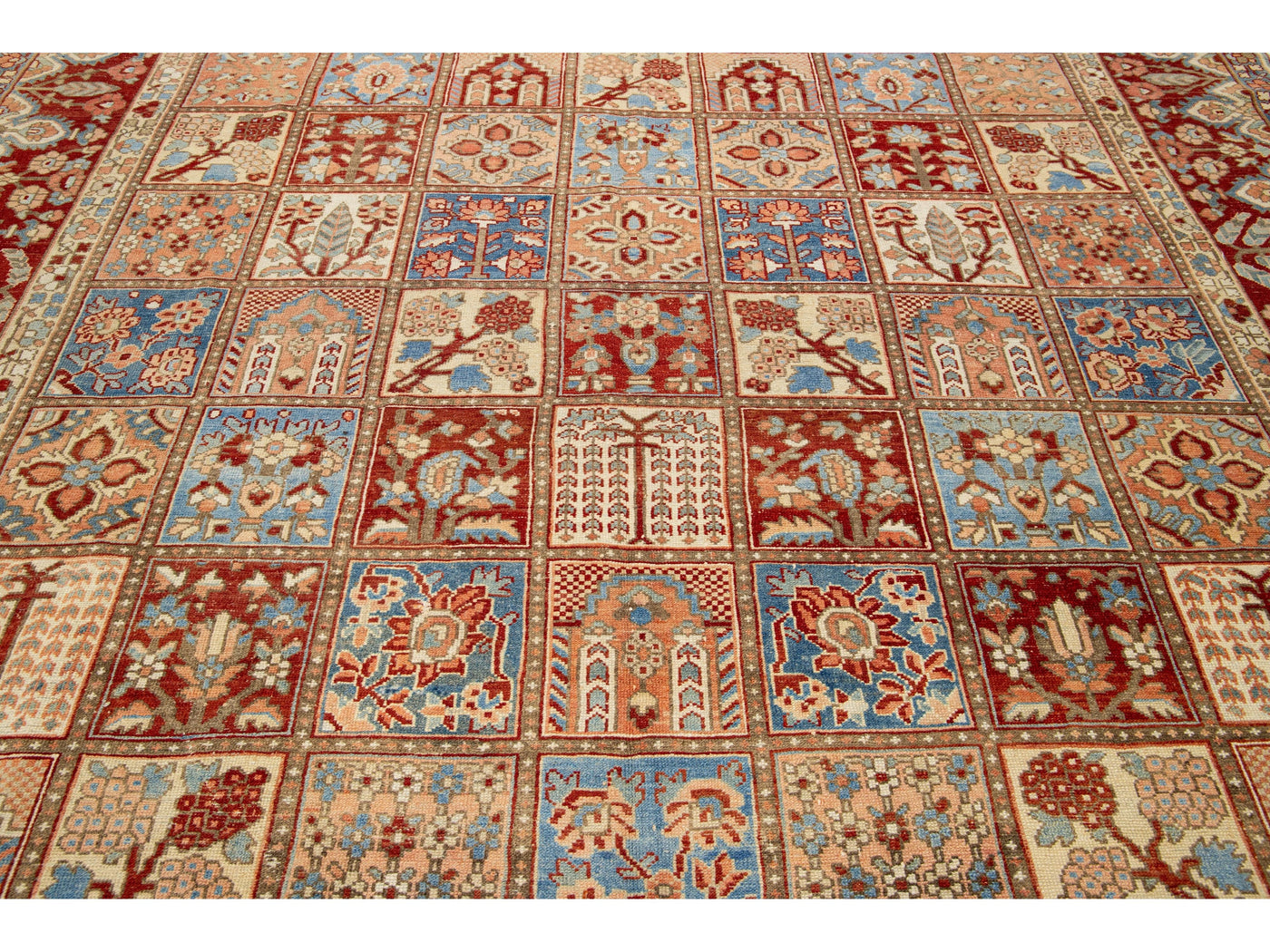 Antique Bakhtiari Wool Rug 11 X 13