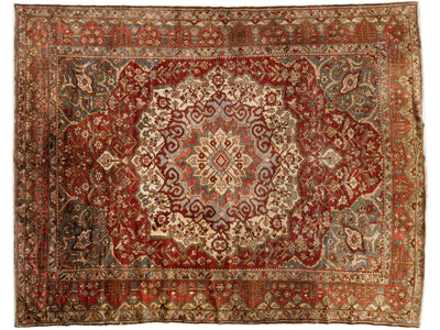 Antique Bakhtiari Wool Rug 10 X 13