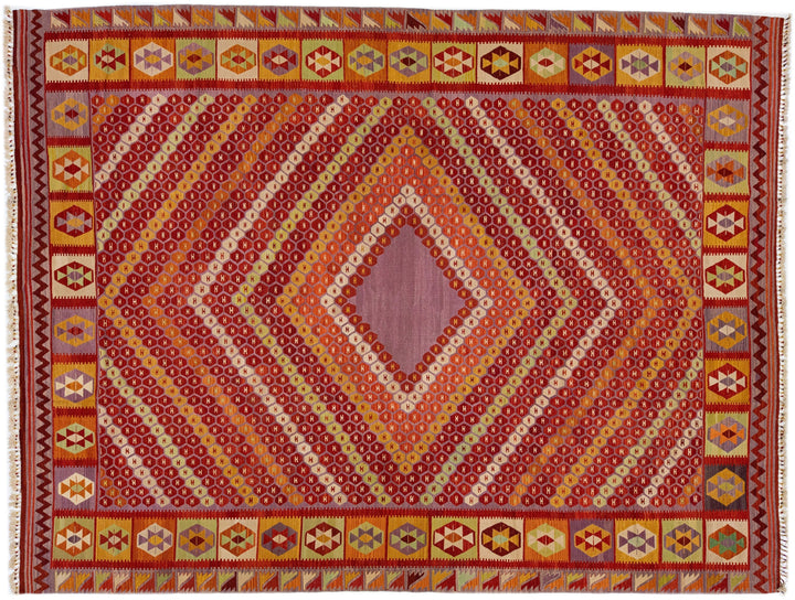 Modern Kilim Flatweave Wool Rug 11 X 13