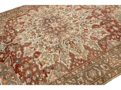 Antique Bakhtiari Wool Rug 9 X 12