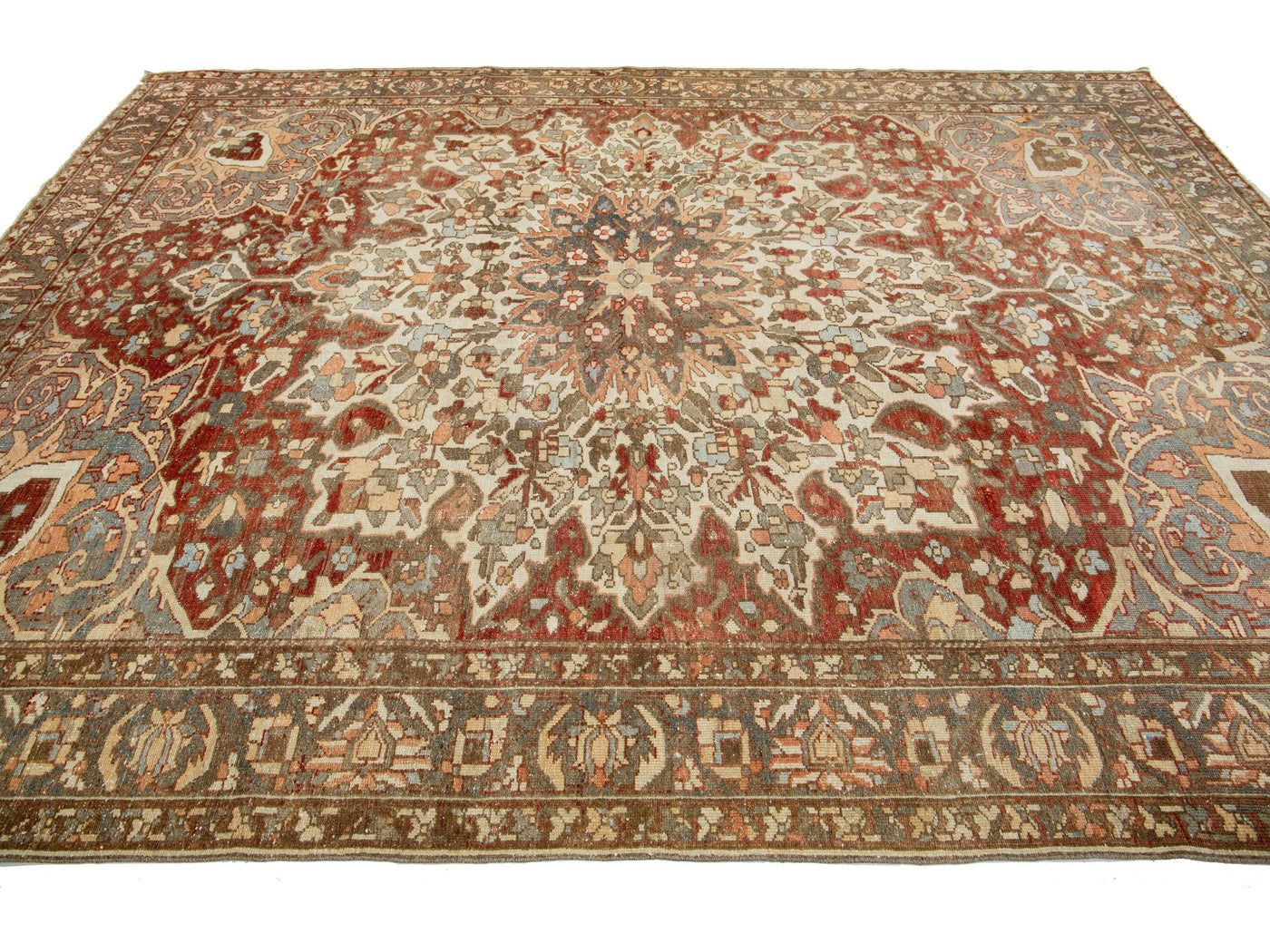 Antique Bakhtiari Wool Rug 9 X 12