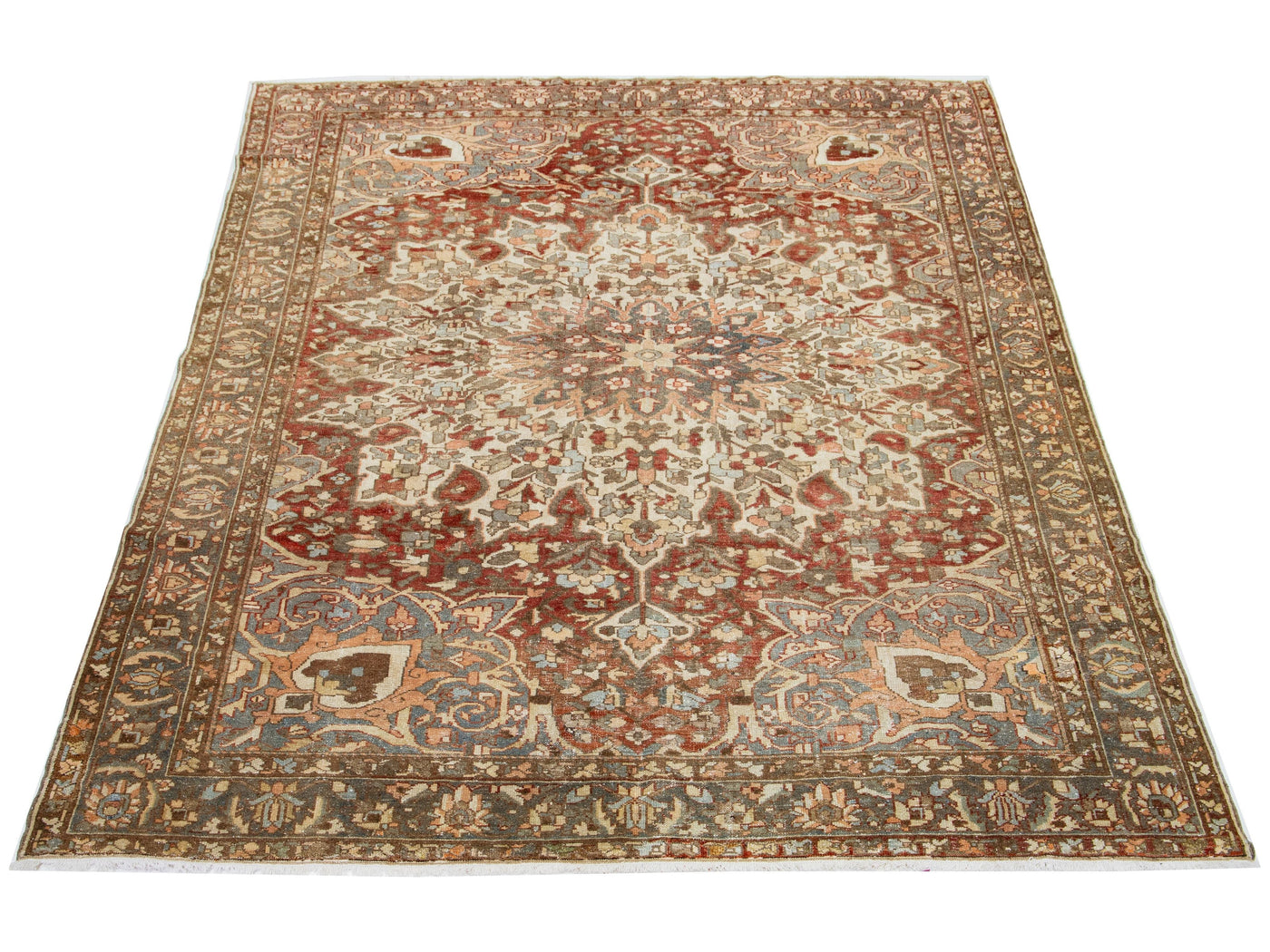 Antique Bakhtiari Wool Rug 9 X 12