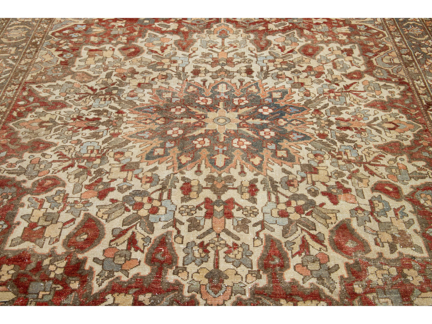 Antique Bakhtiari Wool Rug 9 X 12