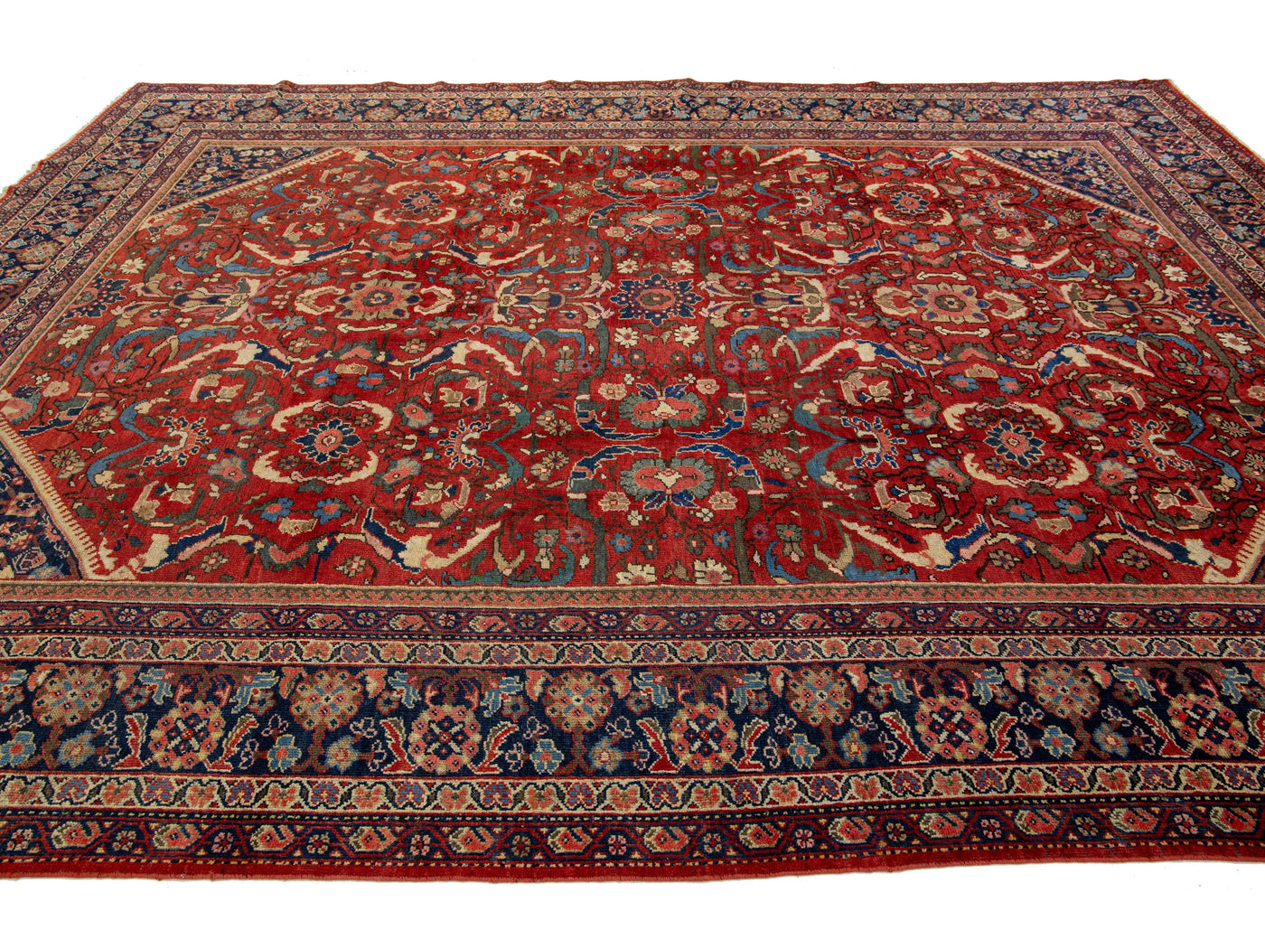 Antique Mahal Wool Rug 10 X 14