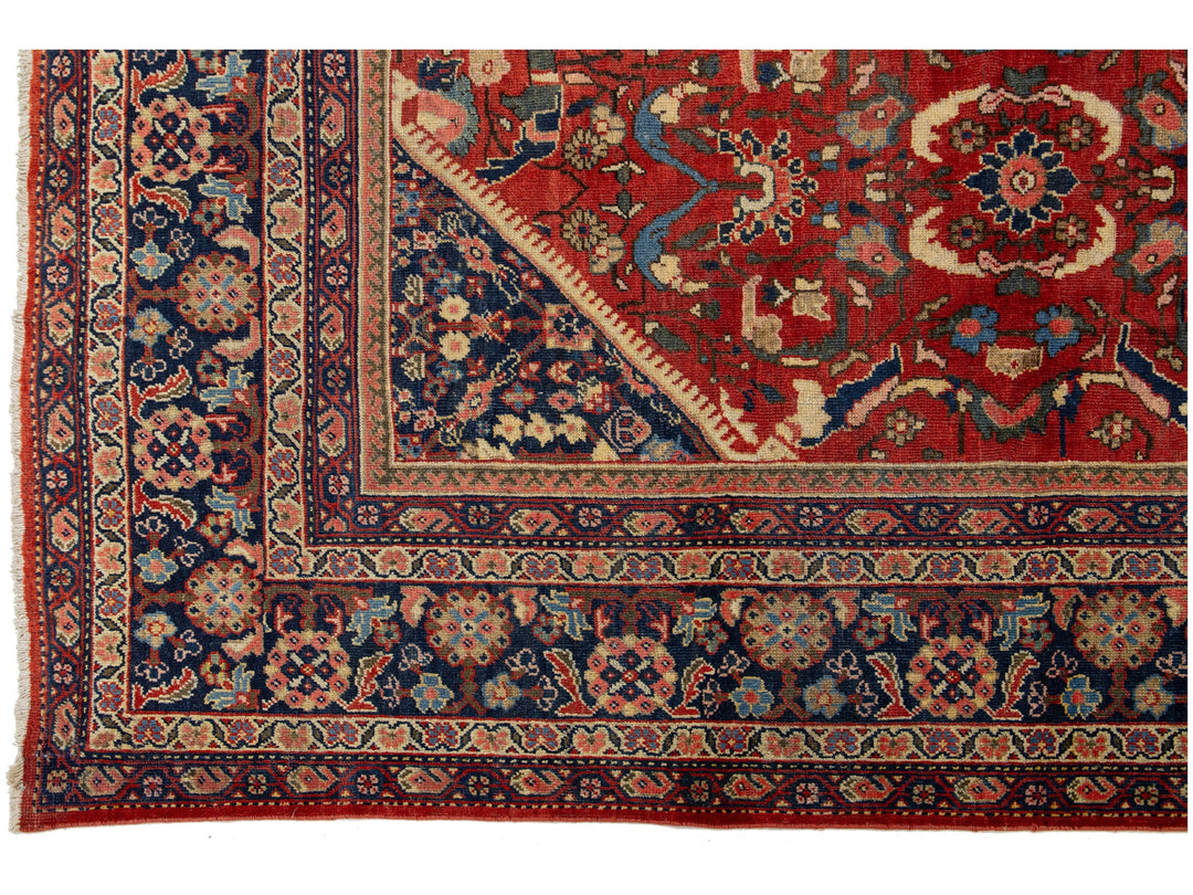 Antique Mahal Wool Rug 10 X 14