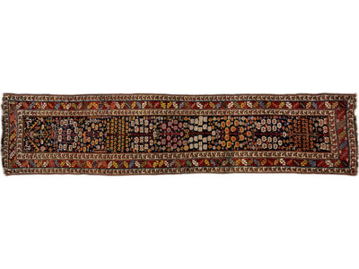 Antique Kurd Handmade Allover Pattern Wool Runner