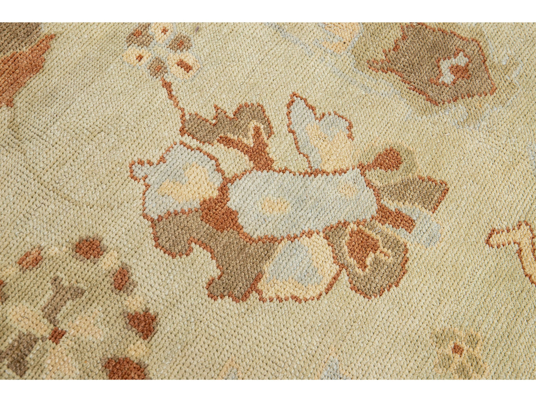 Modern Oushak Wool Rug 13 X 16