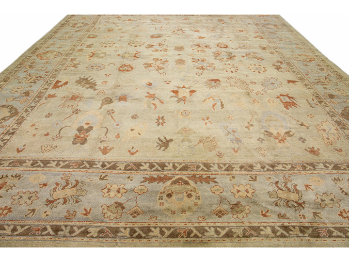Modern Oushak Wool Rug 13 X 16