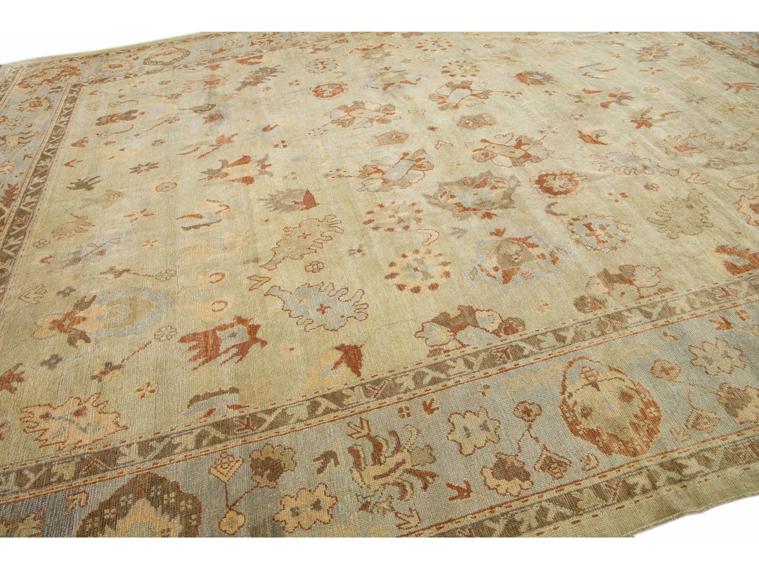 Modern Oushak Wool Rug 13 X 16