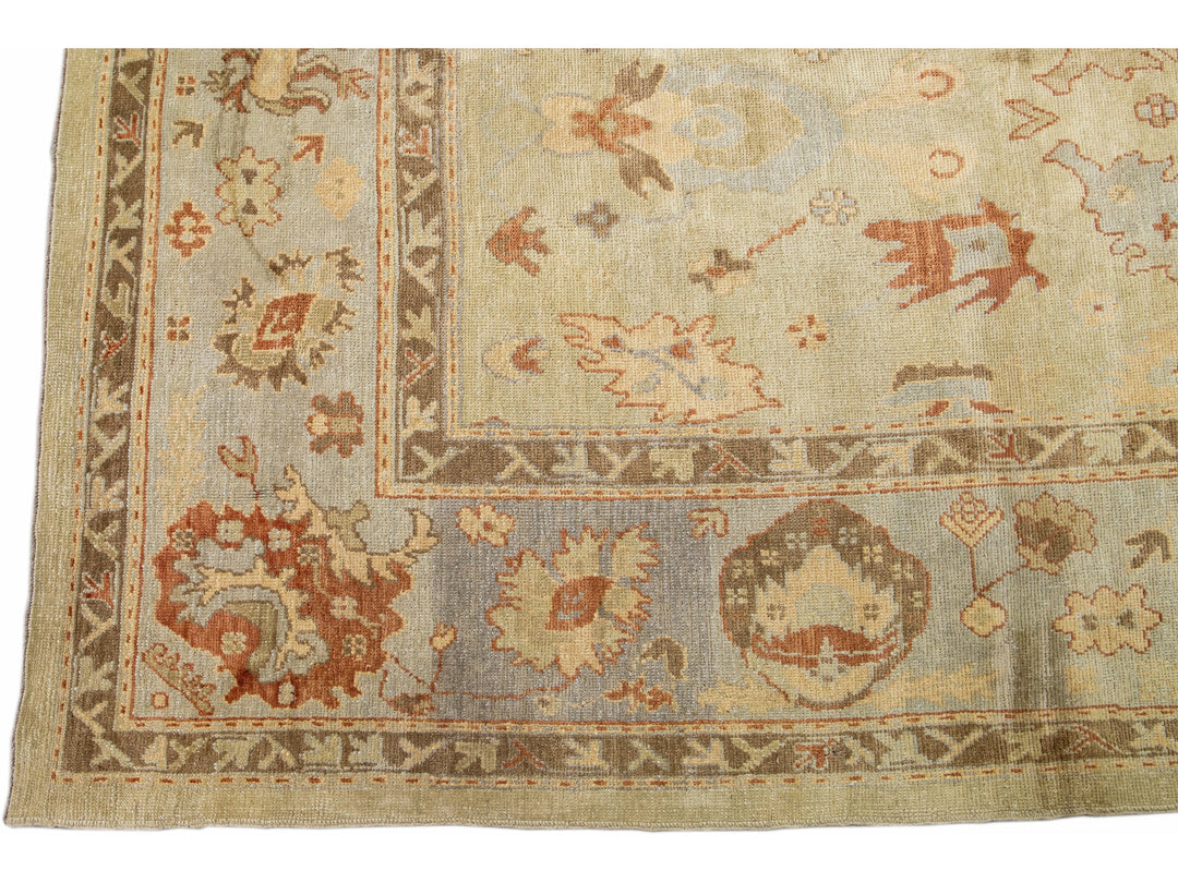 Modern Oushak Wool Rug 13 X 16