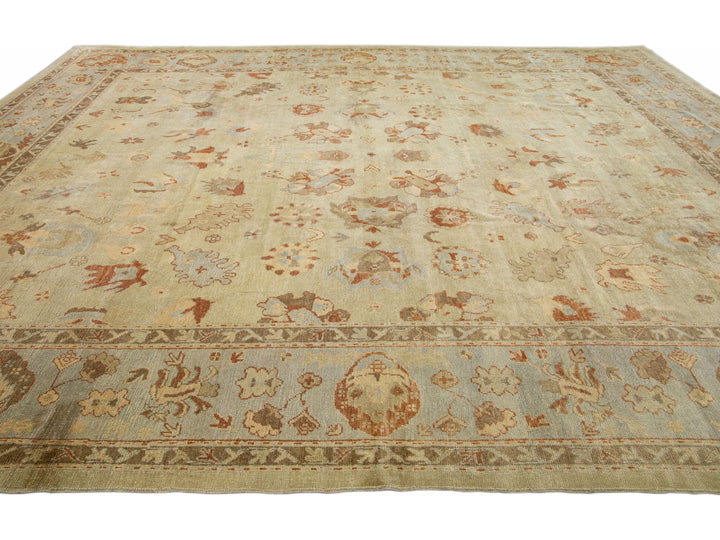 Modern Oushak Wool Rug 13 X 16